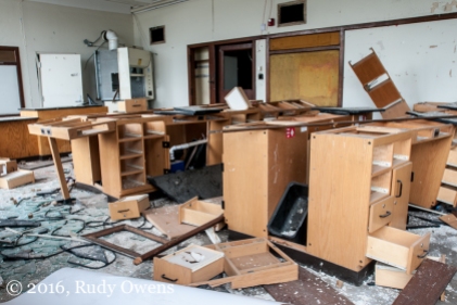 This newly updated sicence lab was left to the scrappers and criminals who have completely destroyed the school without any interference from the Detroit Public Schools.